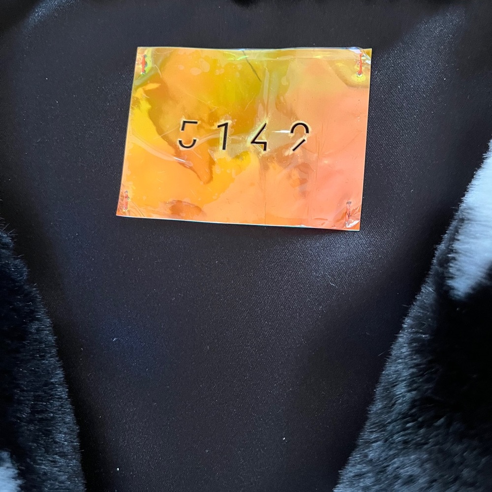 Star Beaded Faux Fur Coat by 5149 - Picture 8 of 9